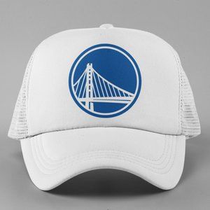 NEW Golden State Warriors Bridge Circle Foam Trucker Mesh Snapback Hat WHITE